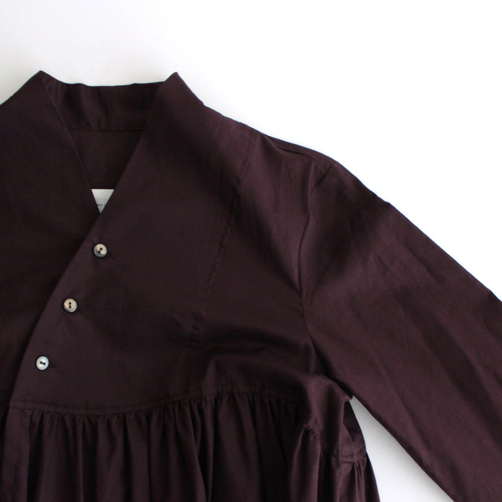 静寂の欠片 Funnel neck shirt dress #burgundy [TLF-125-op001-la]