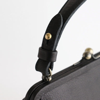 plain gama hand bag-square #black