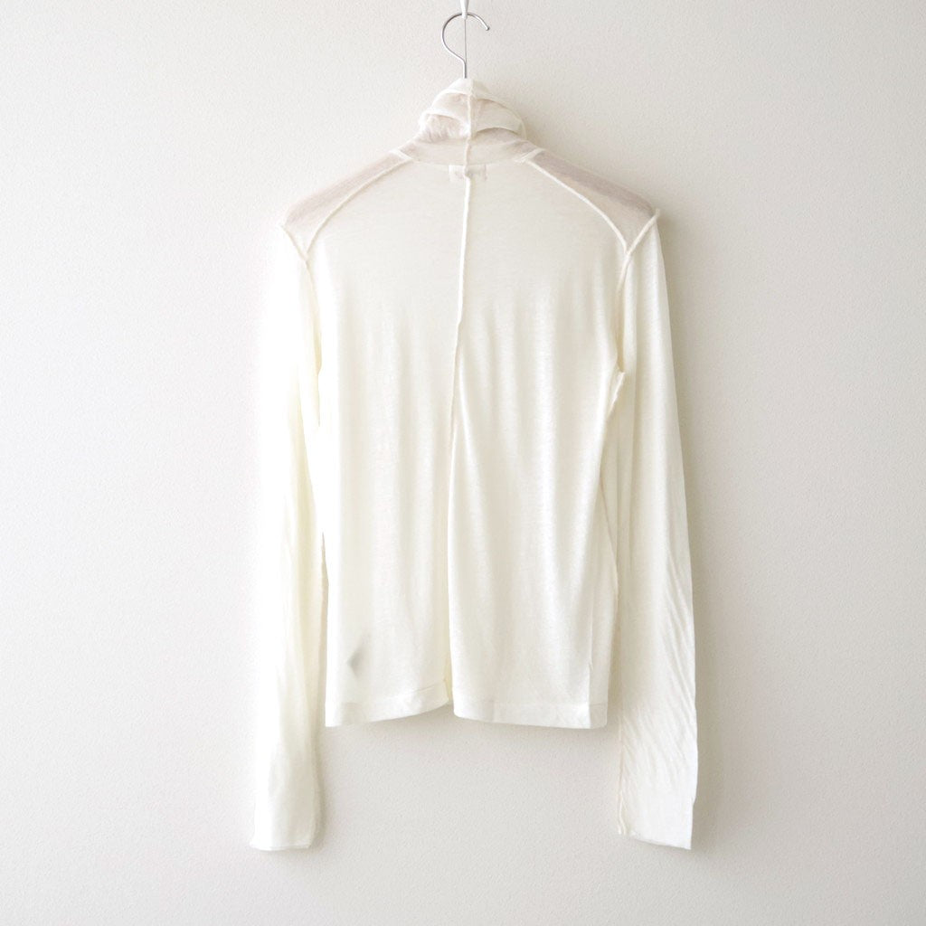 cashmere & supima cotton gauze jersey turtle-neck Tee #off white [WXFL-UW104]