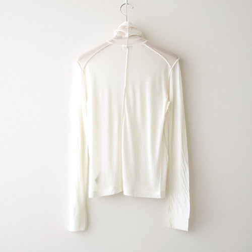 cashmere & supima cotton gauze jersey turtle-neck Tee #off white [WXFL-UW104]