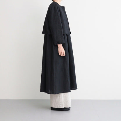 DENSELY LINEN TRIMING BOLERO #Black [no.7311]