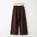brushed silk cotton wide straight pants #dark brown [WVFL-UW103]