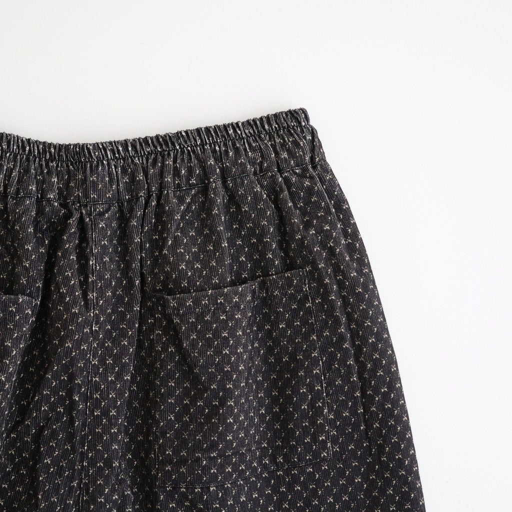 MINI CORDUROY CROSSHATCH PRINT EASY PANTS #3991 NVY (NAVY/IVORY) [NSL26584]