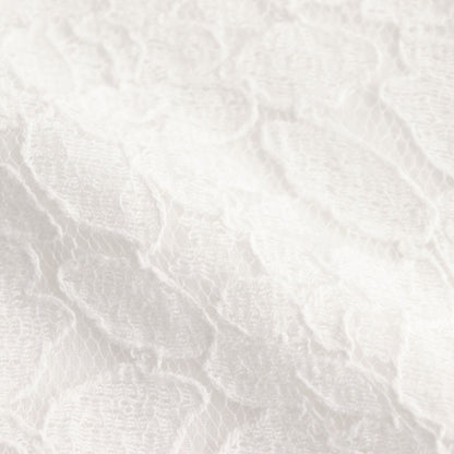 VOILE TULLE LACE S/SL SMOCK WITH COTTON VOILE #9000 OFF WHITE [NSL25051]