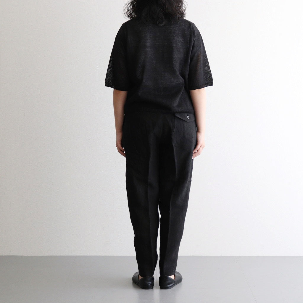 Fesca Linen Knit No Collared #Black [A232251TK766]