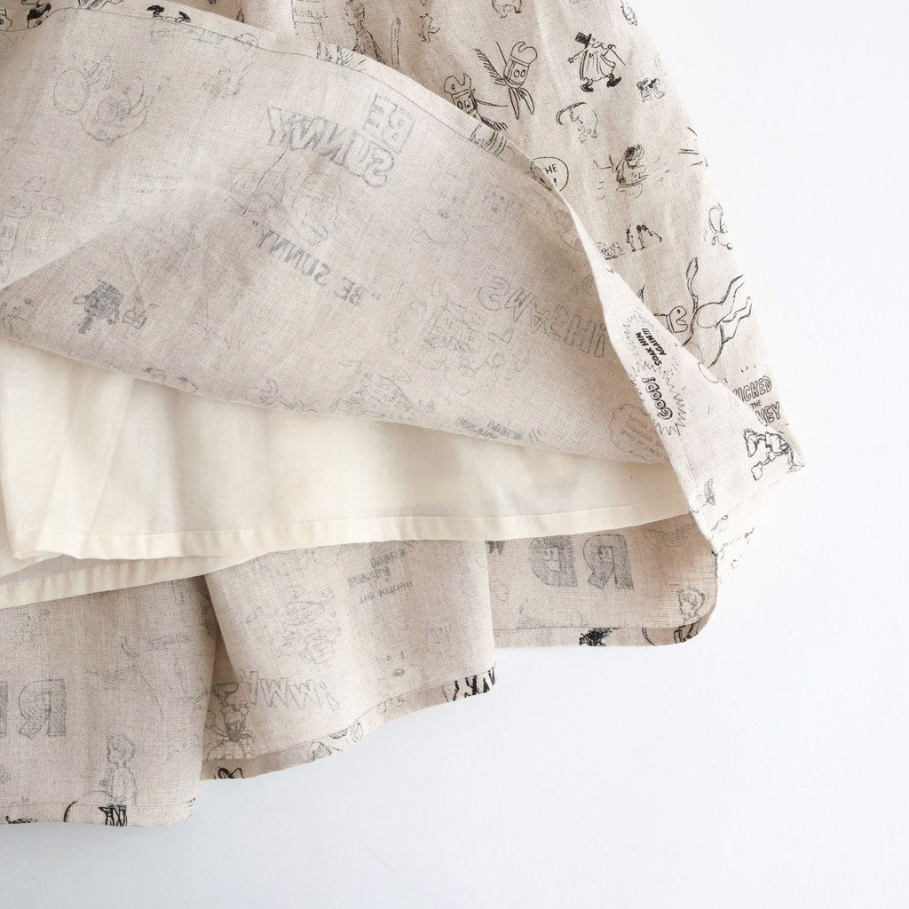 GRAFFITI GATHER SKIRT #Flax [no.7952]