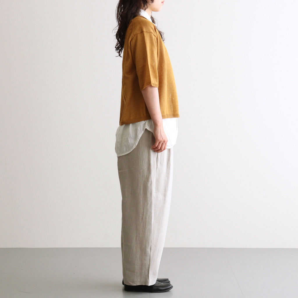 40s FRENCH LINEN DYED CANVAS 2TUCK TAPERED EASY PANTS #8200 LINEN [GNMDS2501FL]
