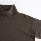 14GG 2PLY PLAIN STITCH COTTON/WOOL/CASHMERE TURTLE NECK PULLOVER #8600 BROWN [GNSL24541]