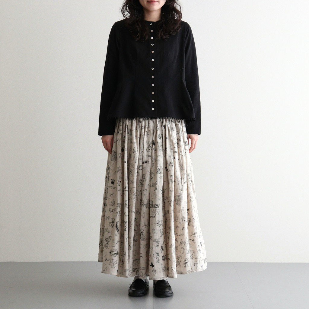 GRAFFITI GATHER SKIRT #Flax [no.7952]