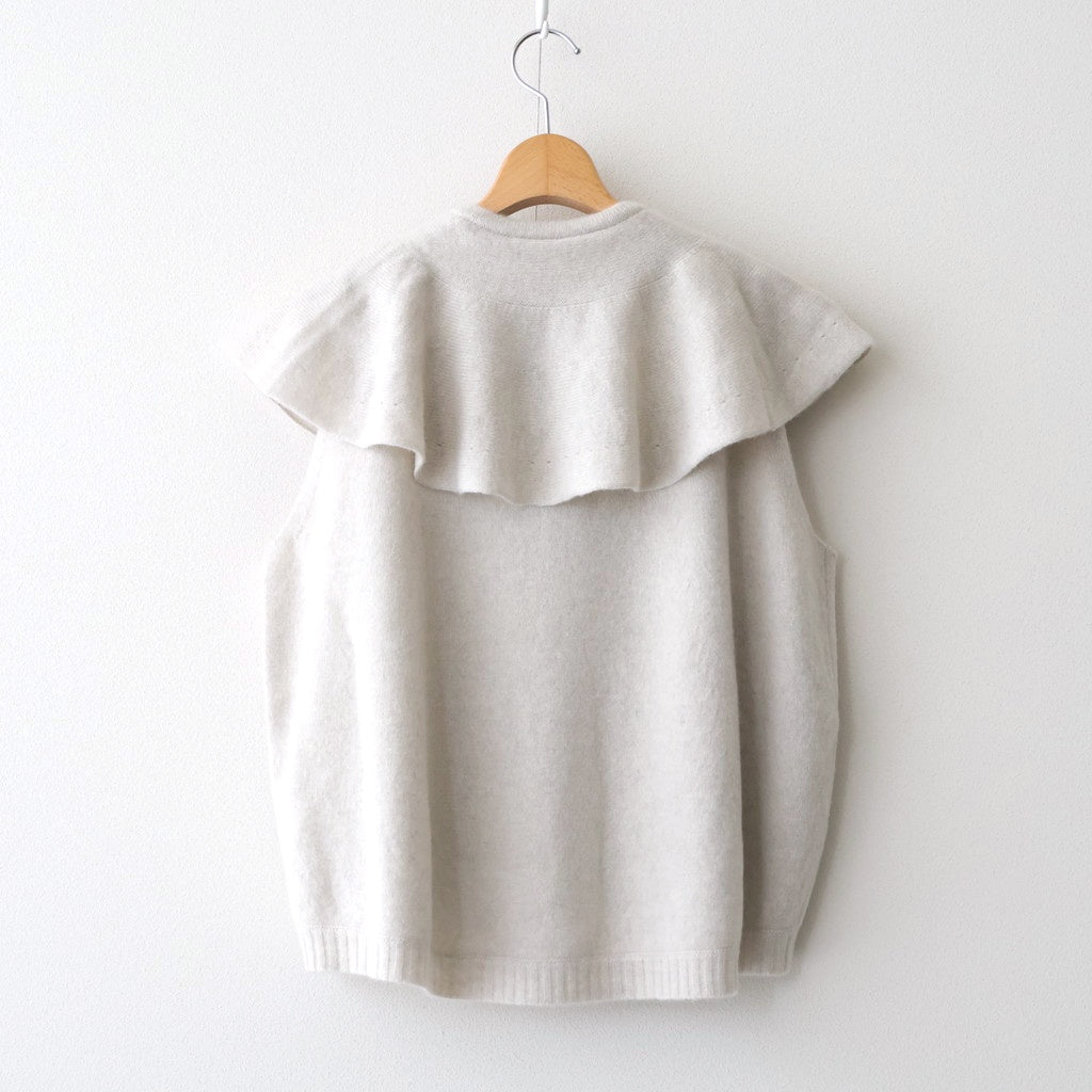 静寂：Knit cape vest #greige [13253-14106]