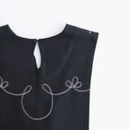 夢詠み Embroidered vest #Black [26F-JK145-CWF]