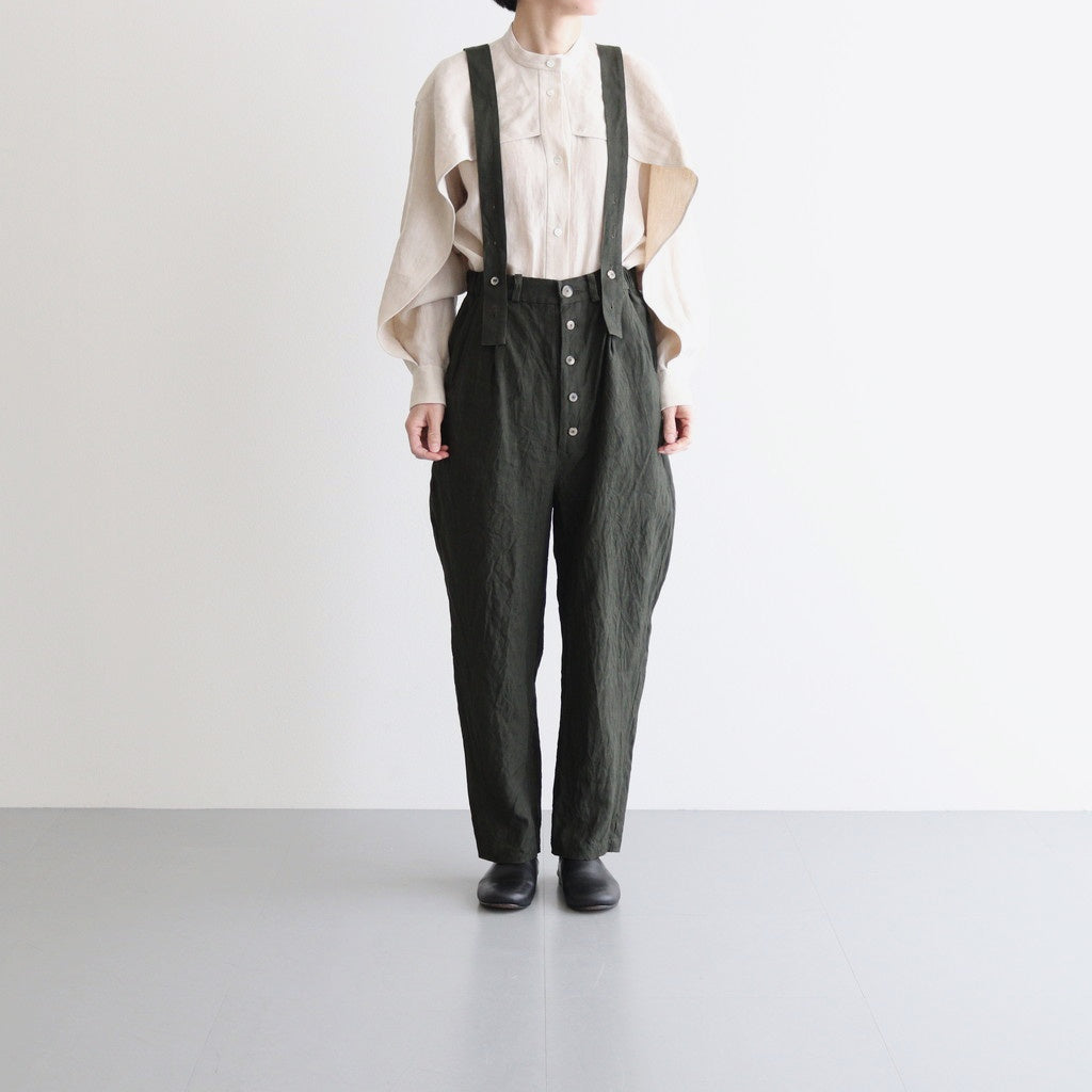 季節の夜 Poet suspender trousers #Moss green [TLF-225-pa003-Ldb]