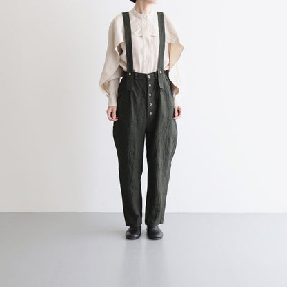 季節の夜 Poet suspender trousers #Moss green [TLF-225-pa003-Ldb]