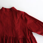 静寂の欠片 Funnel neck shirt dress #Agate red [TLF-125-op001-la]