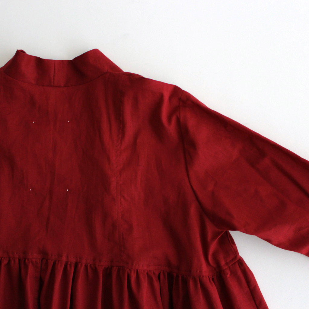 静寂の欠片 Funnel neck shirt dress #Agate red [TLF-125-op001-la]