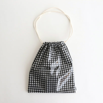Drawstring bag #GINGHAM BLACK [TMB-1863H]