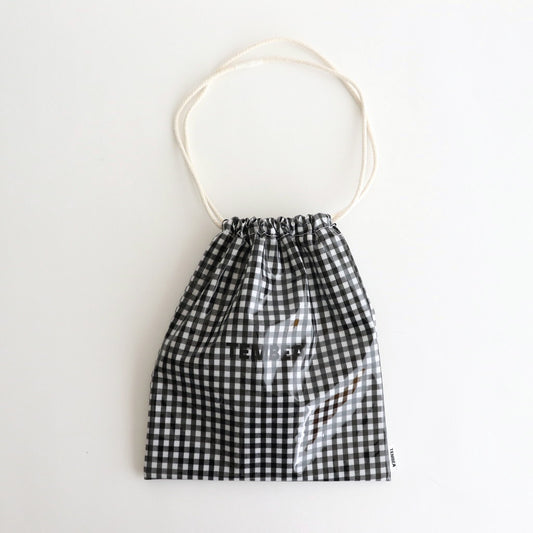 Drawstring bag #GINGHAM BLACK [TMB-1863H]
