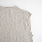 woolen cotton & silk nep wool tweed-knit vest #grayge tweed [WXFL-UW125]