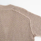 double honeycomb mesh-knit buttonless C/D #sand beige mix [WXSP-UW112]