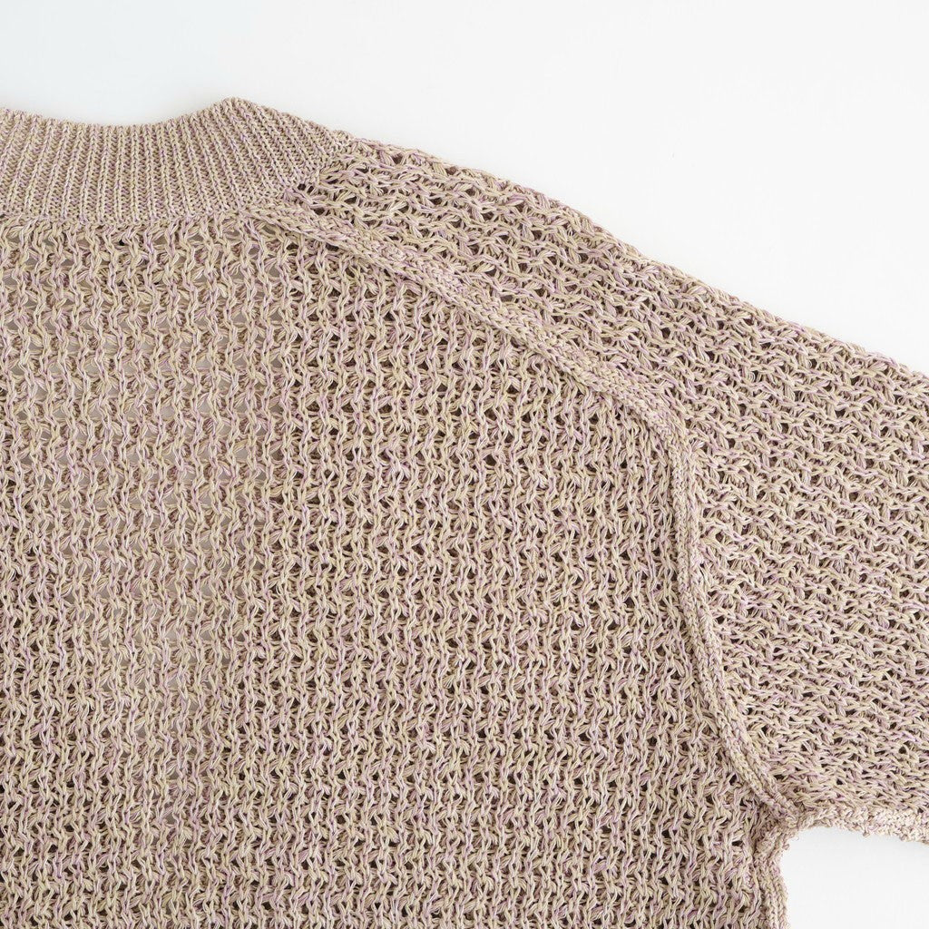 double honeycomb mesh-knit buttonless C/D #sand beige mix [WXSP-UW112]