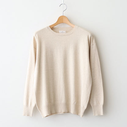 14GG 2PLY PLAIN STITCH COTTON/WOOL/CASHMER CREW-NECK PULLOVER #8100 NATURAL [GNSL24542]