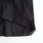 80s COTTON VOILE PLAIN BANDED COLLAR FRENCH/SL PINTUCK SHIRT #9900 BLACK [NSL26022]