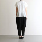 80s COTTON VOILE PLAIN BANDED COLLAR FRENCH/SL PINTUCK SHIRT #9100 OFF WHITE [NSL25042]