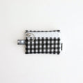FLAT POUCH MINI #GINGHAM BLACK [TMB-2352A]