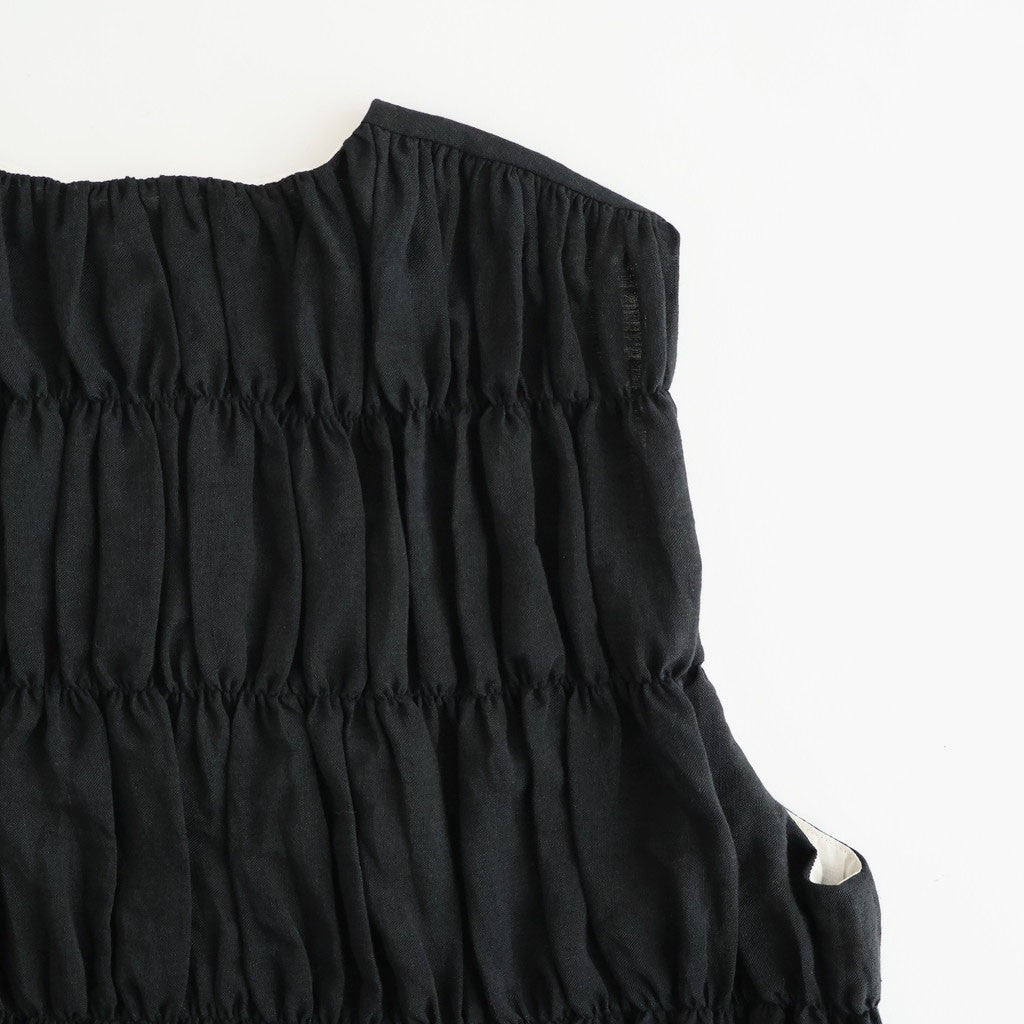 SHIRRING VEST #Black [no.8003]