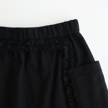 FRILL DECORATION SKIRT #Black × Black [no.7130]