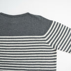 Stripe Long-sleeved Tee #Grey x Ecru [Oni068]