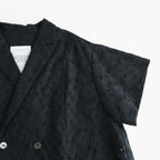⼼の花苑 Open-collar cropped overshirt #black [TLF-226-SH007-ec]