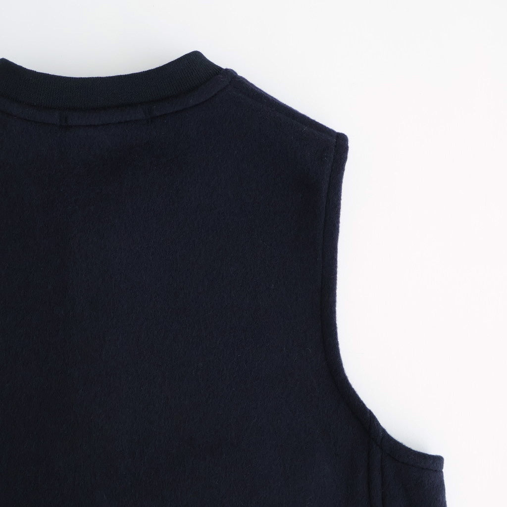 【 LONDON TRADITION × UNFIL 】wool blend double face zip-up vest #navy [WVFL-UW133]
