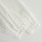 80s COTTON VOILE PLAIN BANDED COLLAR GATHER SHIRT #9100 OFF WHITE [NSL25041]