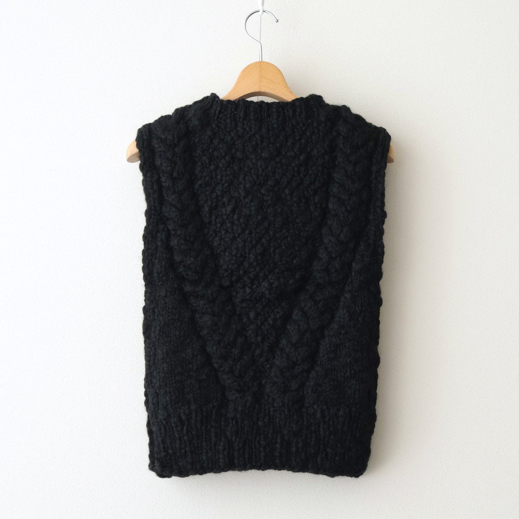 夜を紡ぐ Knitted vest #black [TLF-126-hkn001]
