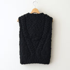 夜を紡ぐ Knitted vest #black [TLF-126-hkn001]