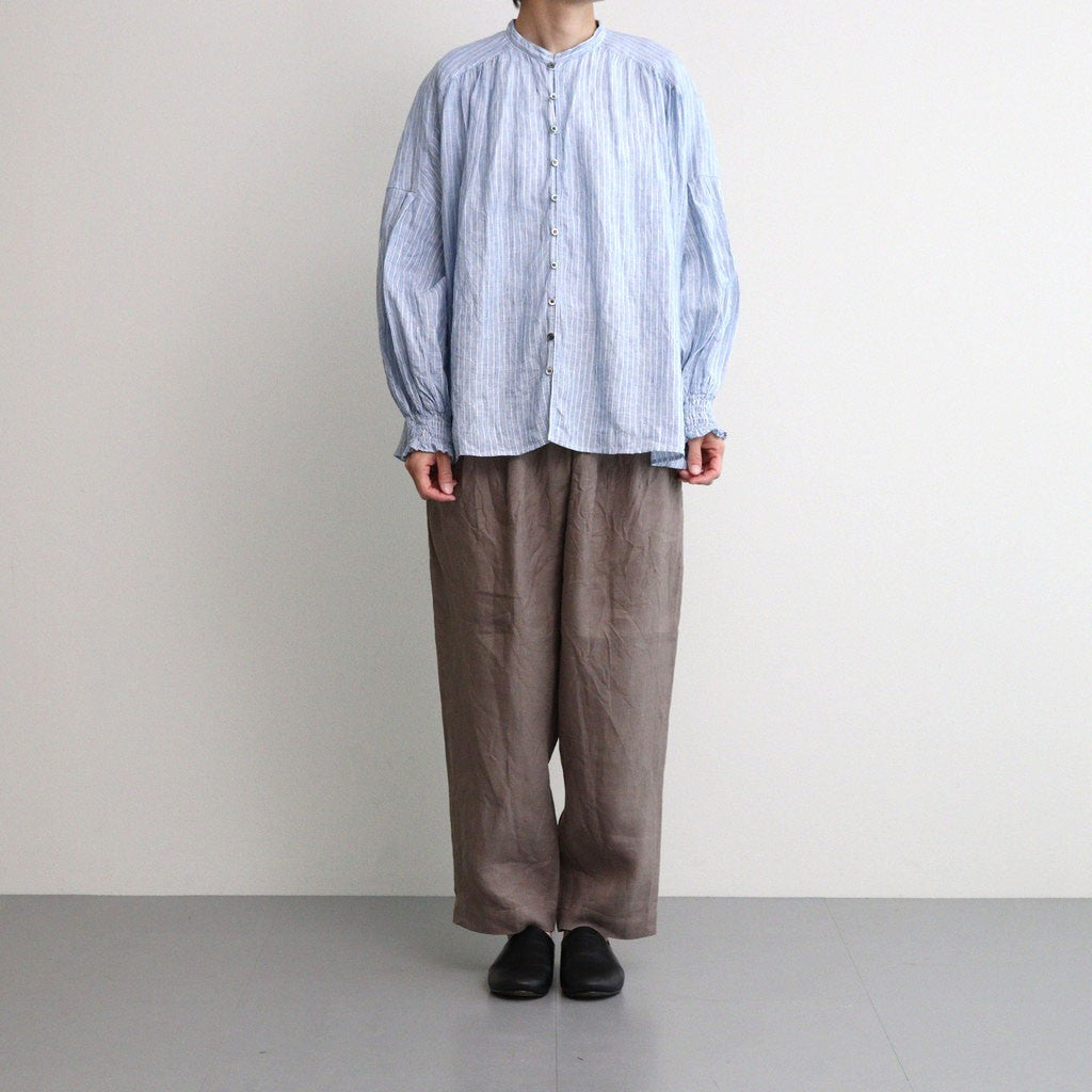 Linen stripe shirring BL #Blue linen stripe [UT241BL045]
