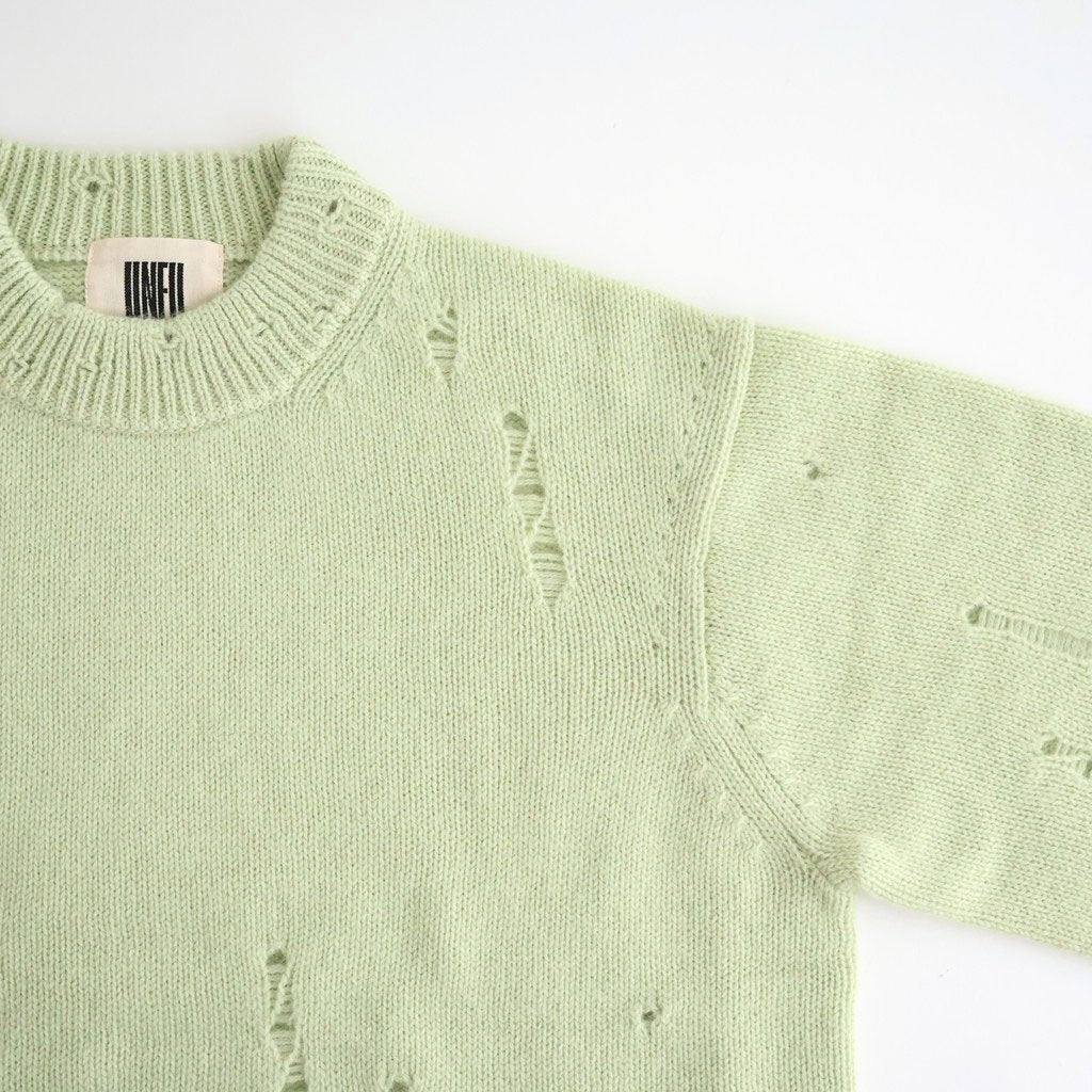 royal baby alpaca damage pattern-knit P/O #light melon green [WXFL-UW130]