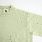 royal baby alpaca damage pattern-knit P/O #light melon green [WXFL-UW130]