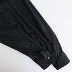 明滅する風景 Stand collar shirt dress #black/grey [TLF-125-op007-gp]