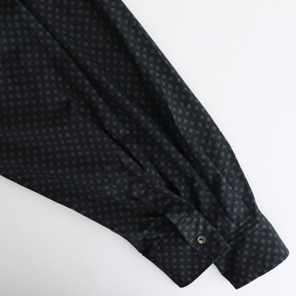 明滅する風景 Stand collar shirt dress #black/grey [TLF-125-op007-gp]