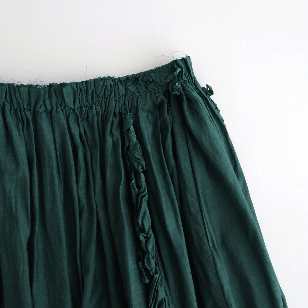 葉影のリズム： Frill gathered pants #forest green [11261-02213]