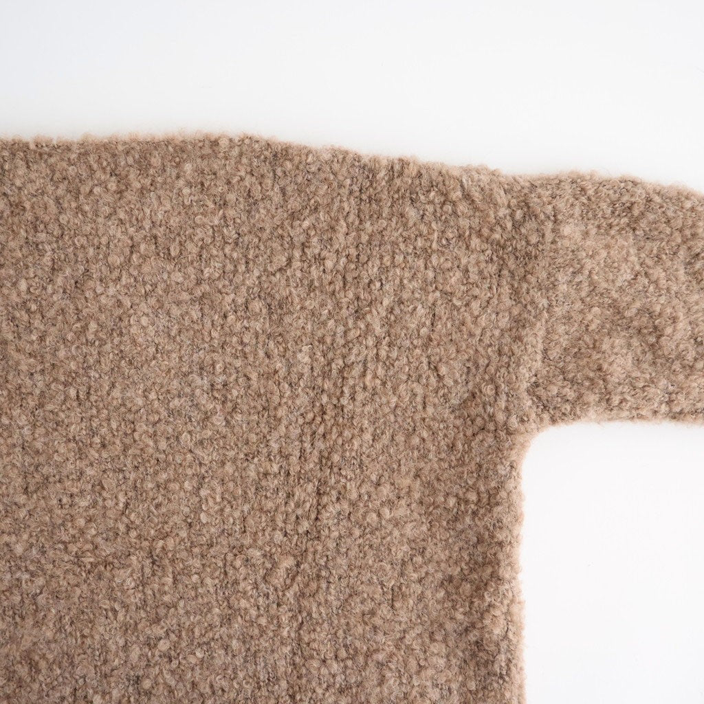 3GG BOUCLE CREW NECK PULLOVER WITH POCKET #8380 BEIGE [CNMDS2562A]