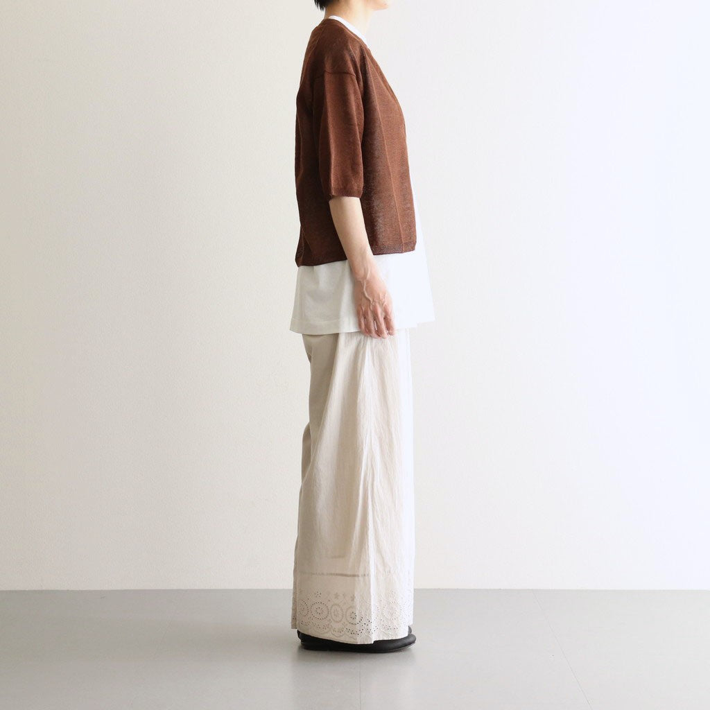 Fesca Linen Knit No Collared #D.brown [A232251TK766]