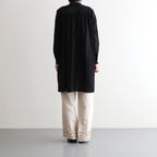 G.D COTTON SILK STAND COLLAR LONG SHIRT #Black [no.7366]