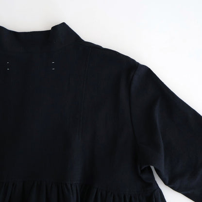 冬の肖像 Funnel neck over blouse #black [TLF-126-sh007-cst]