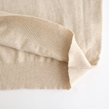 14GG 2PLY PLAIN STITCH COTTON/WOOL/CASHMERE TURTLE NECK PULLOVER #8100 NATURAL [GNSL24541]