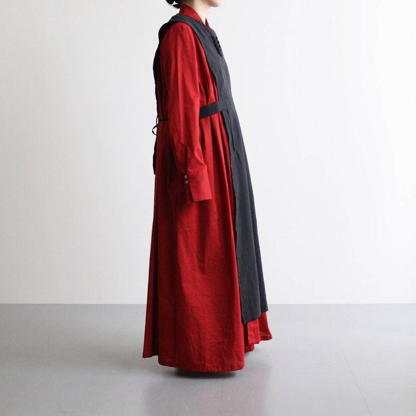 Funnel neck shirt dress #Agate red [TLF-125-op001-la]