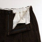 Bishu original wool herringbone tuck pants #brown herringbone [TS243PT099]