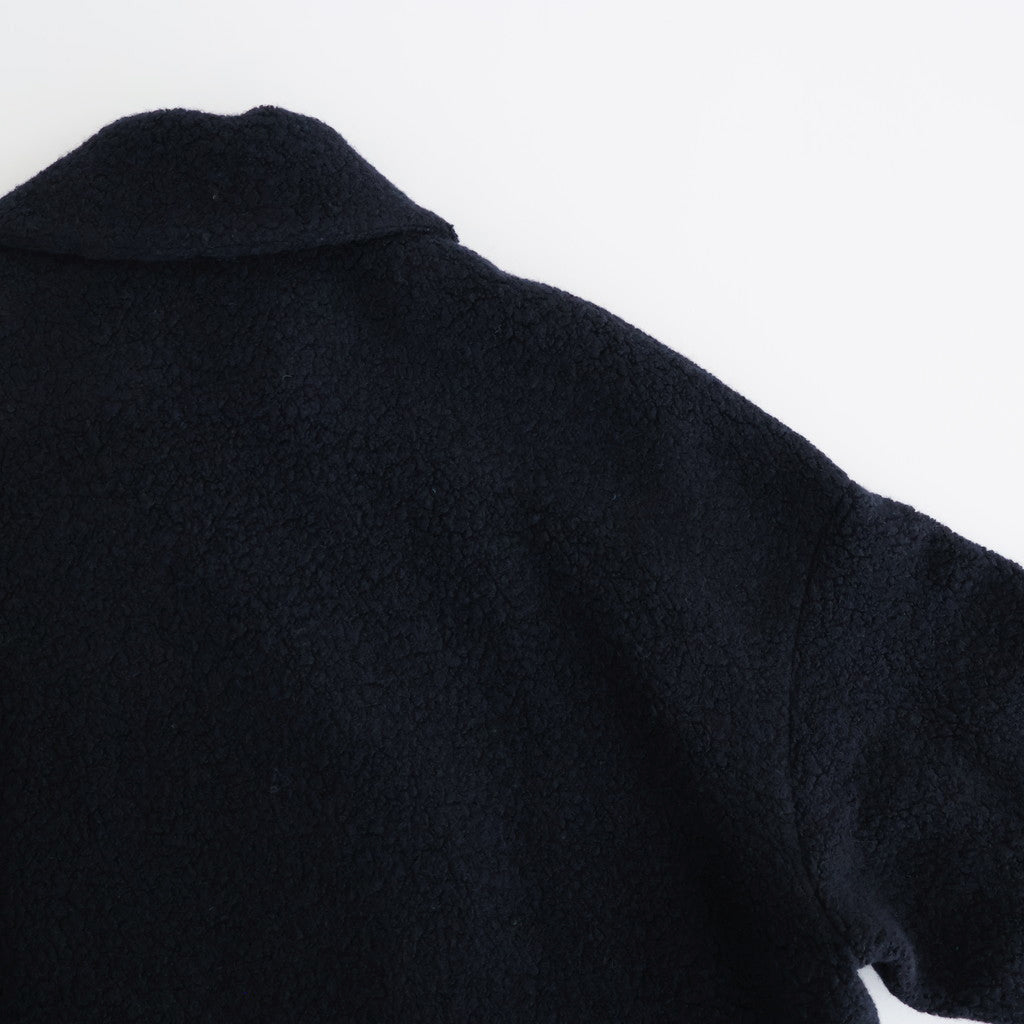 RECYCLE BOA WOOL DOUBLE OVER COAT #3900 NAVY [JNMDS2451]